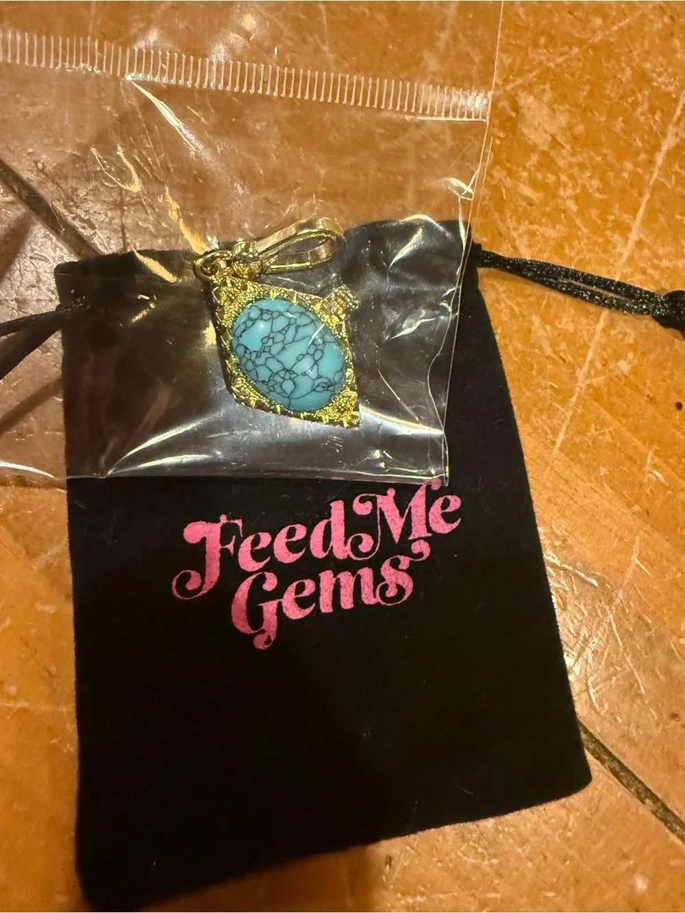 New Feed Me Gems texas turquoise Judas charm -